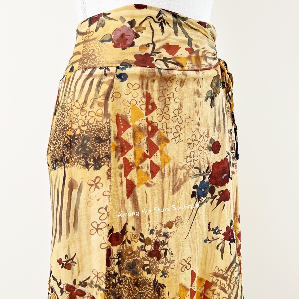 Rare Early 2000s Vintage Boho Handkerchief Hem Skirt ASO Phoebe in Friends - Picture 11 of 16